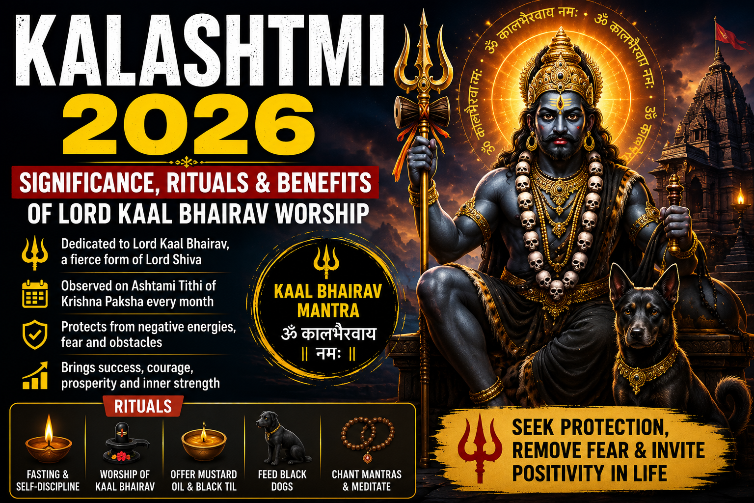 Kalashtami 2026: Significance, Rituals, Benefits, and Spiritual Importance of Lord Kaal Bhairav